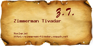 Zimmerman Tivadar névjegykártya